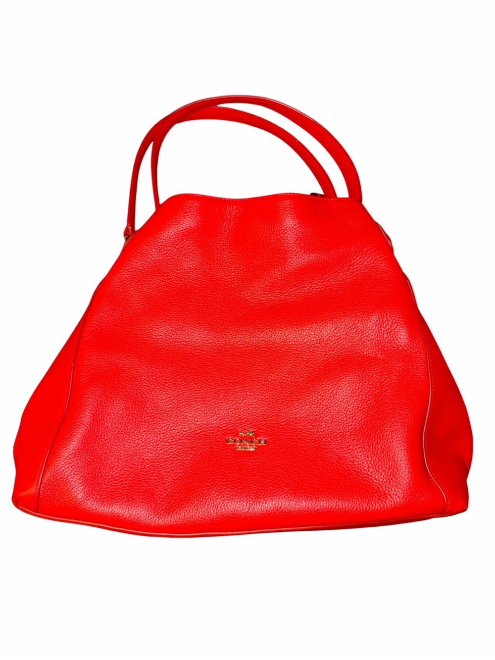 Coach Edie 31 Bright Red Pebbled Leather Tote